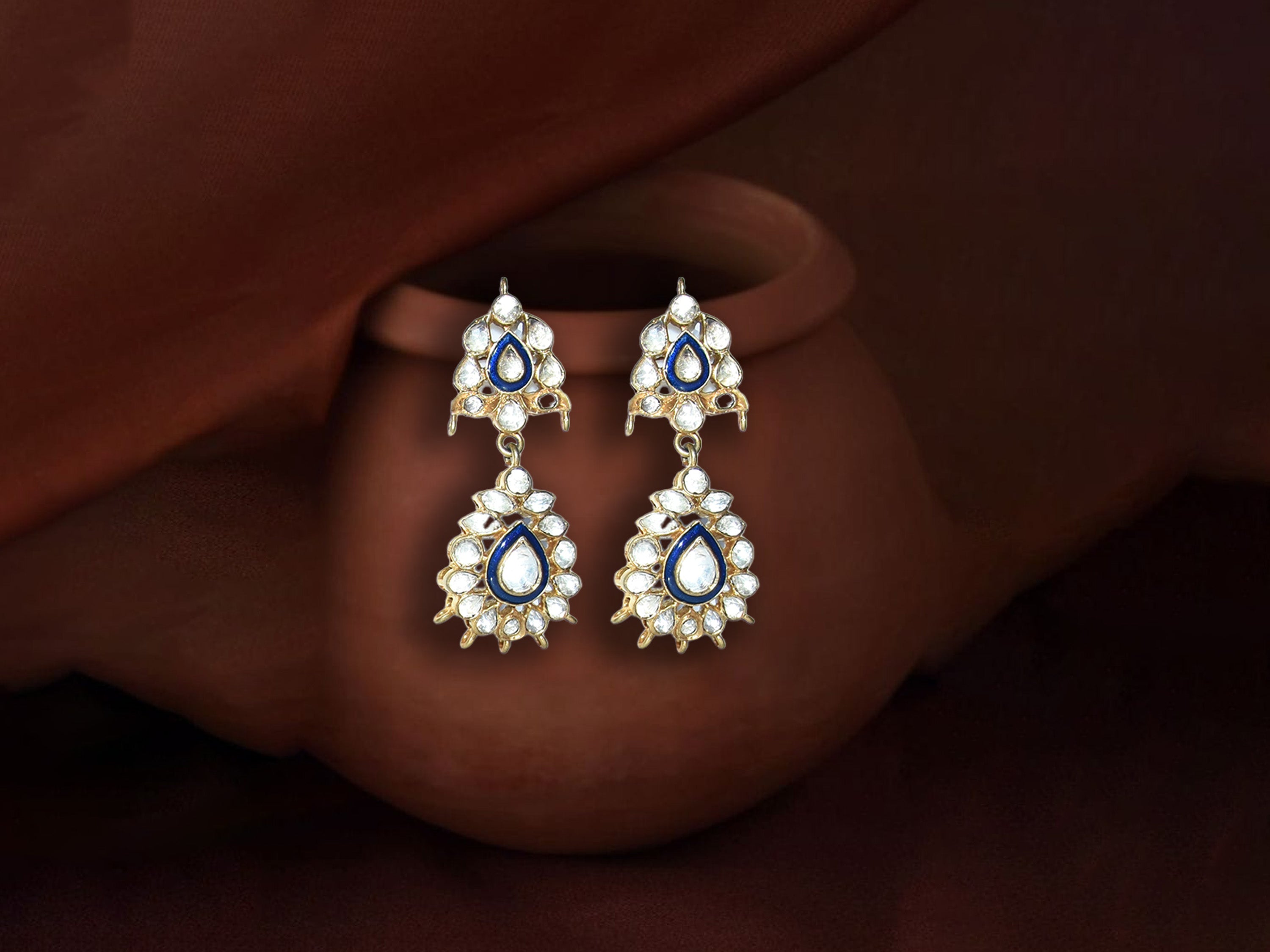 Blue Drop Dangle Earrings