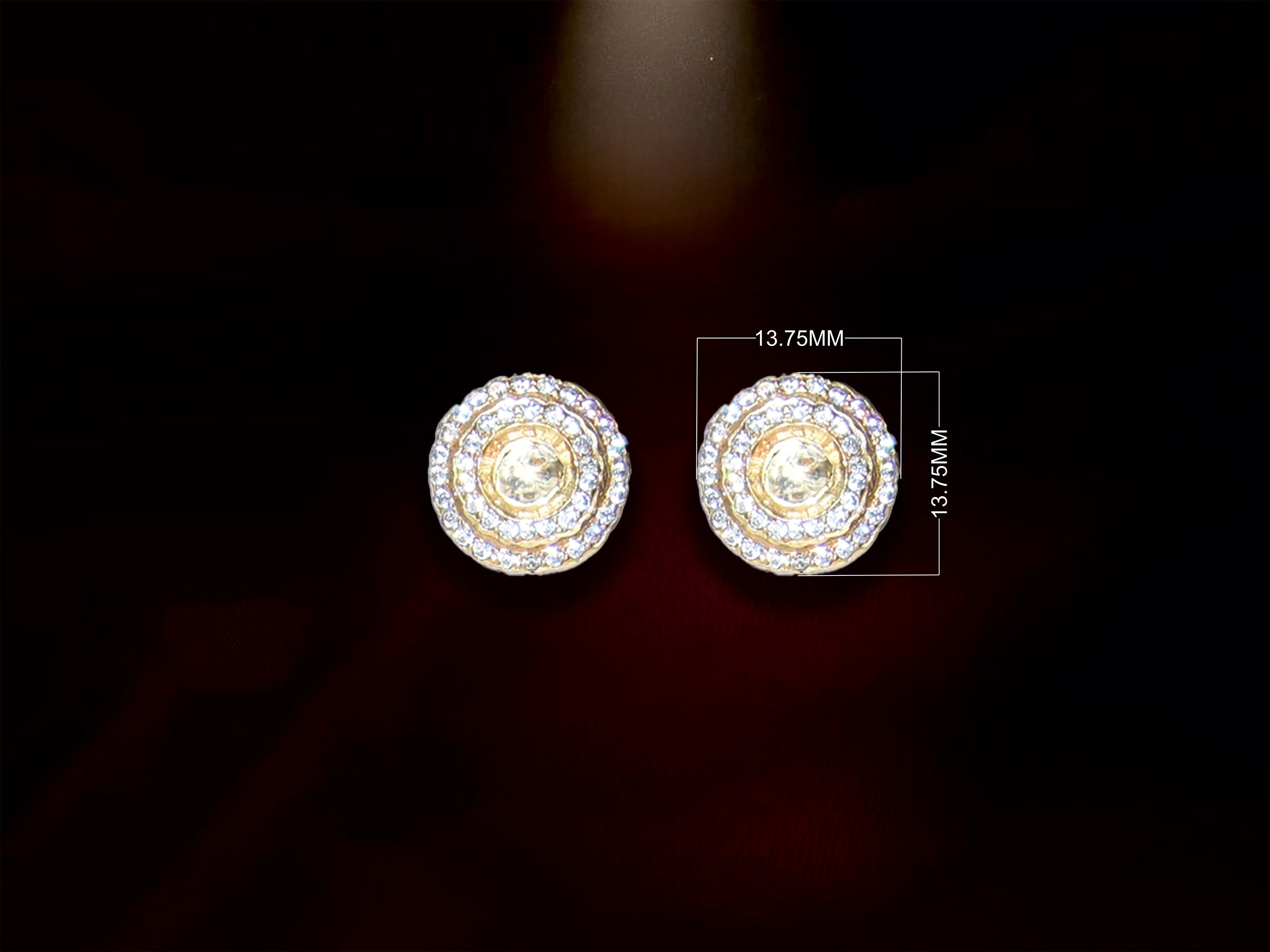 Radiant Round Stone Stud Earrings