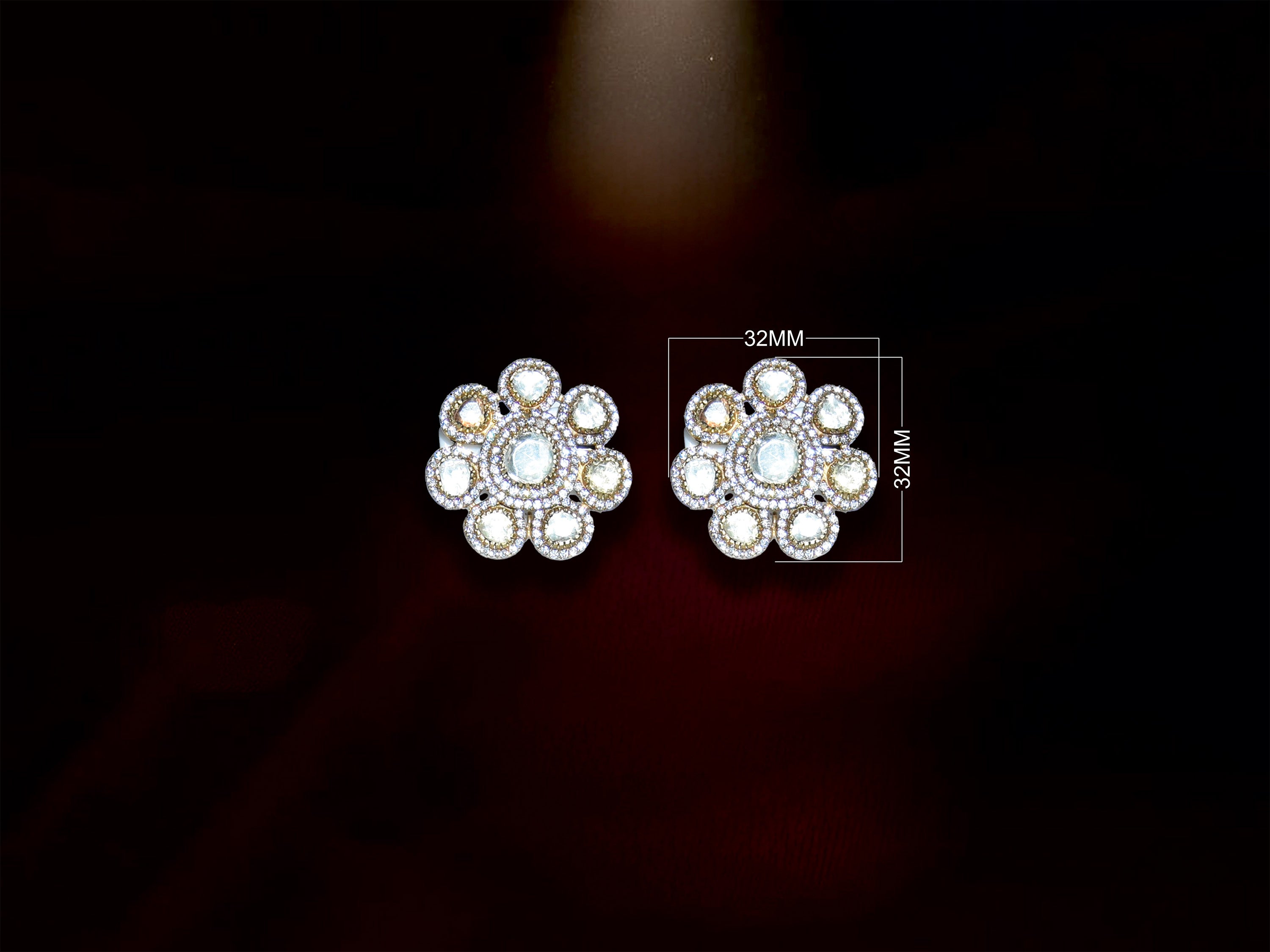 White Floral Stud Earrings