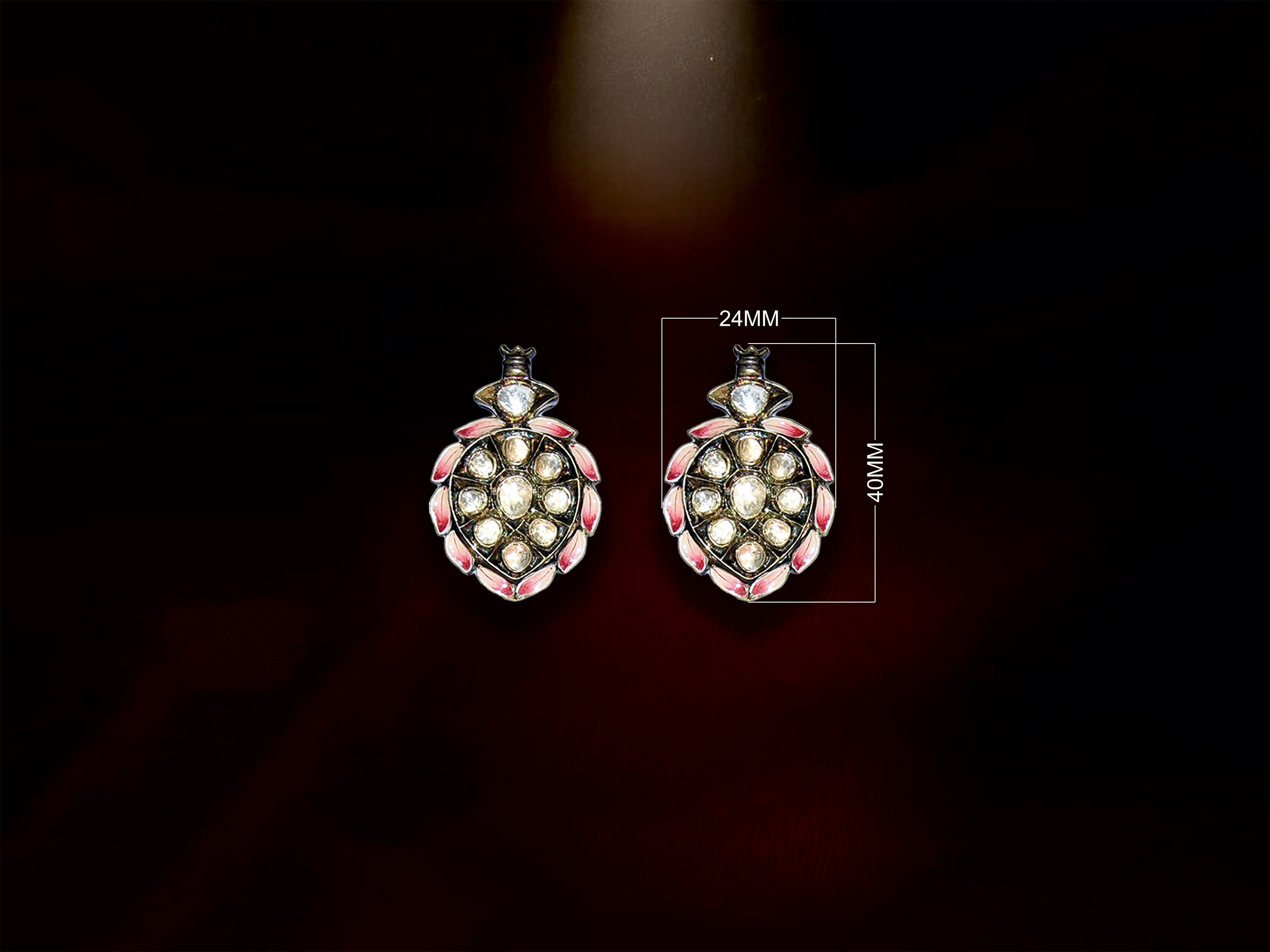 Antique Polki Leaf Stud Earrings