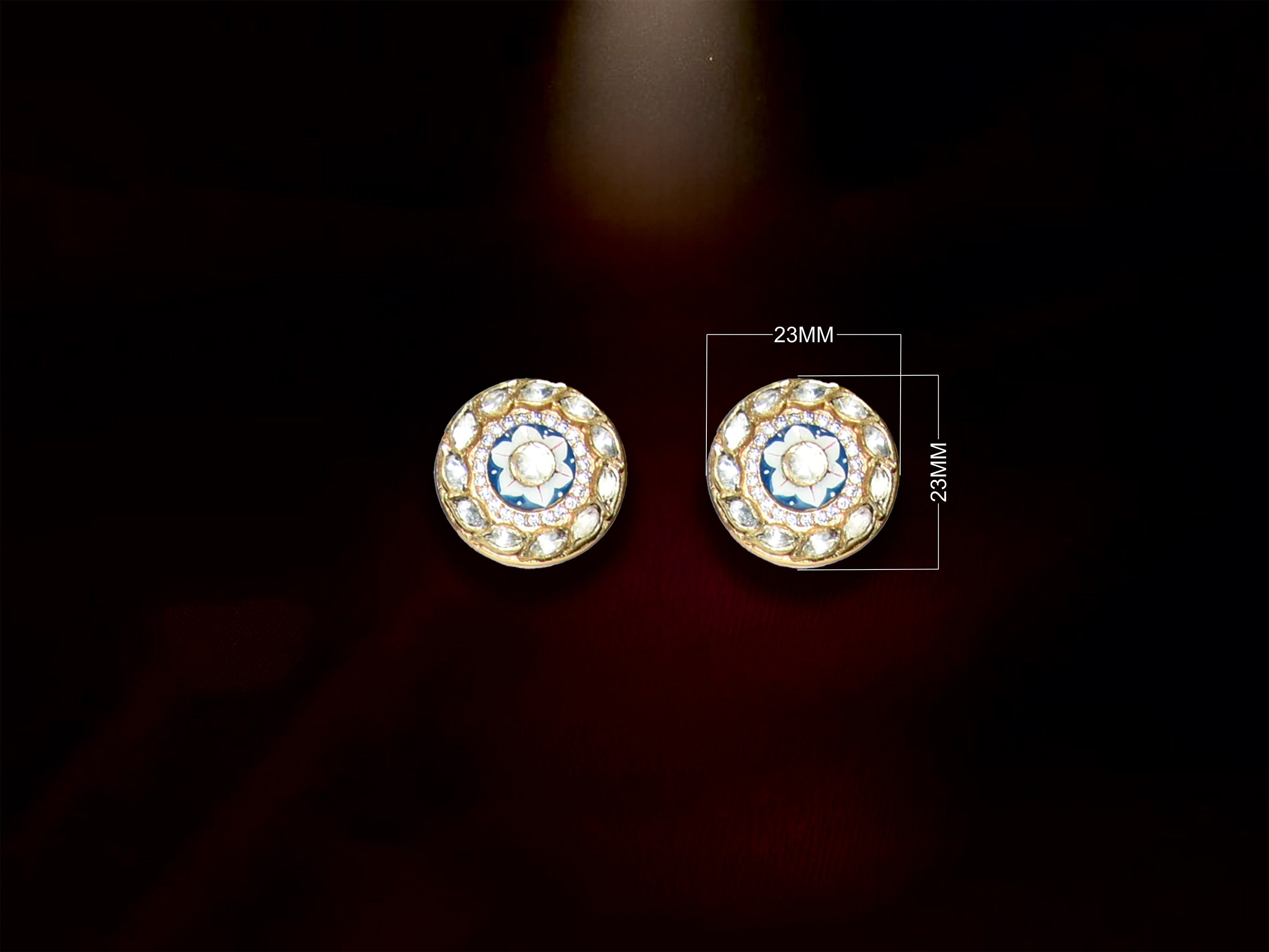 Classic Round Polki Stud Earrings
