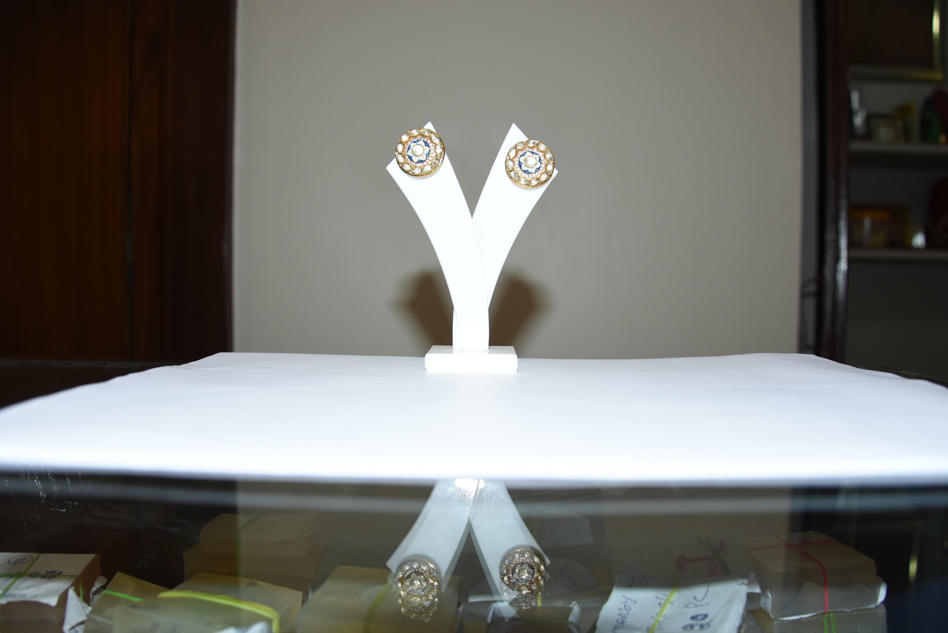 Classic Round Polki Stud Earrings