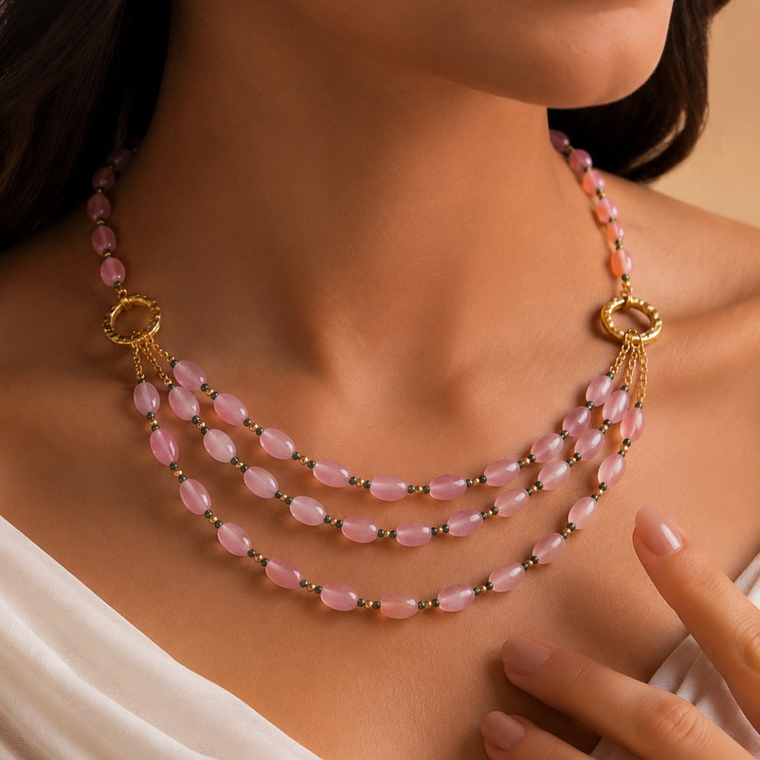 Blush Harmony Rose Quartz Necklace