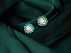 Green Floral Stud Earrings