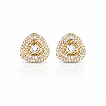 Triangular Polki Stud Earrings