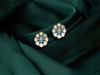 Royal Blue Polki Floral Stud Earrings