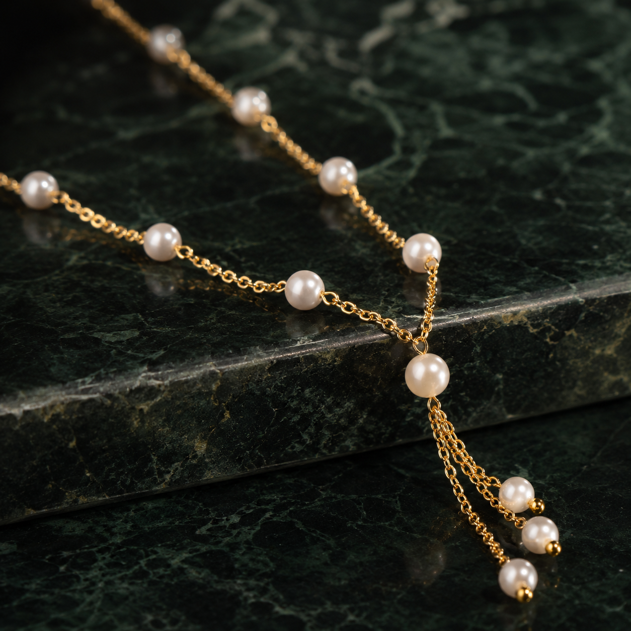 Celeste Pearl Drop Necklace