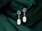 Luxury Dual-Tone Sapphire Drop Earrings