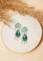 Mesmerizing Green Gemstone Sapphire Teardrop Earrings