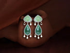 Mesmerizing Green Gemstone Sapphire Teardrop Earrings