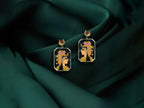 Hand-Painted Sterling Silver Earrings – Egyptian Queen Enamel Design
