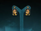 Hand-Painted Sterling Silver Earrings – Egyptian Queen Enamel Design