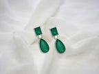 Elegant Green Stone Drop Earrings