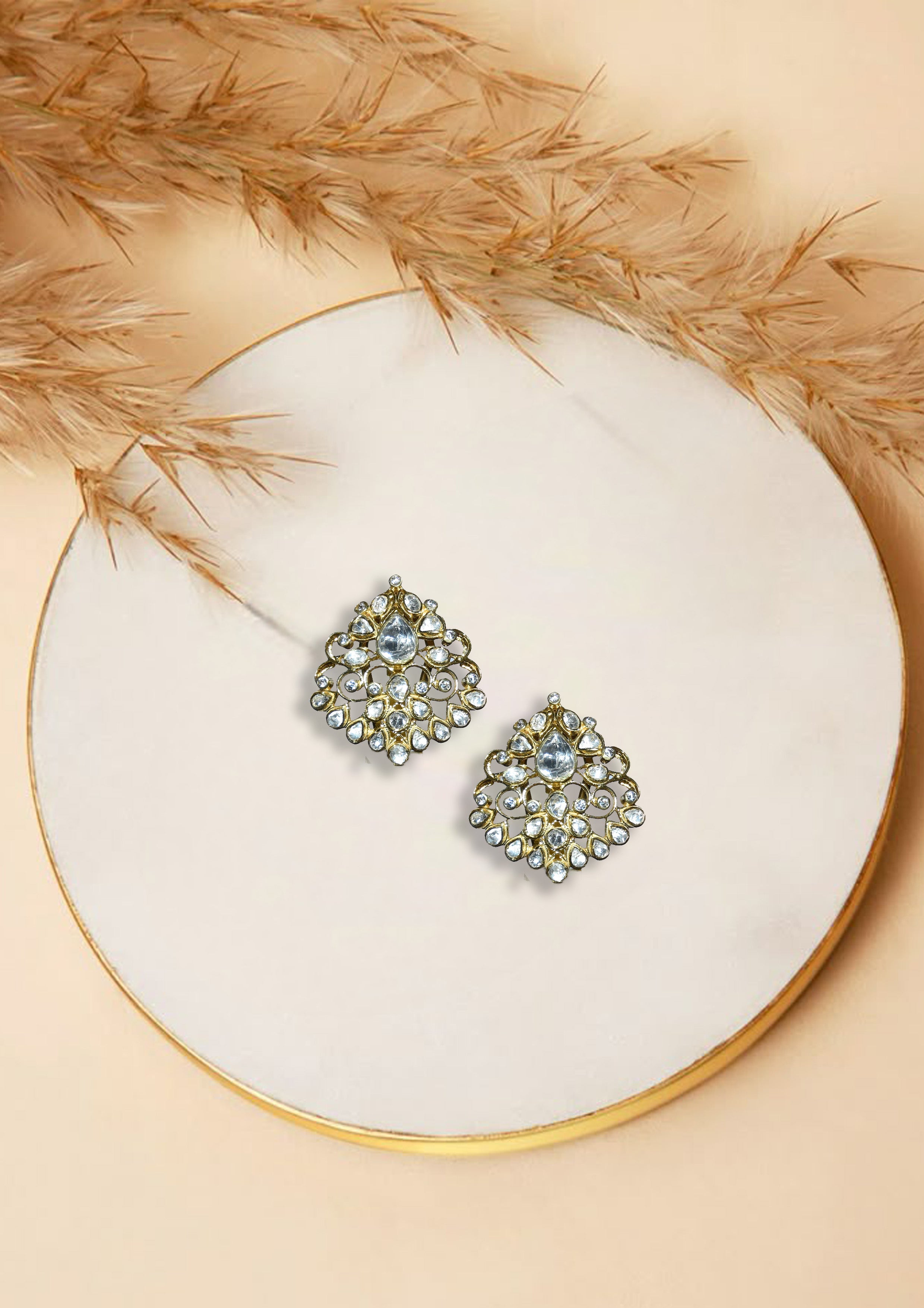 Royal Floral Drops Earrings – Elegant Handcrafted Jewellery