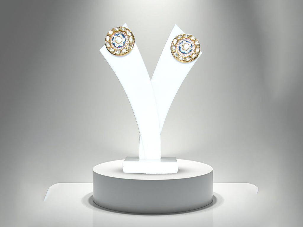 Classic Round Polki Stud Earrings
