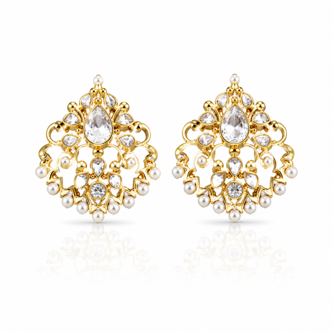 Royal Floral Drops Earrings – Elegant Handcrafted Jewellery