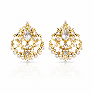 Royal Floral Drops Earrings – Elegant Handcrafted Jewellery