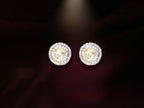 Radiant Round Stone Stud Earrings