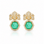 Royal Emerald Floral Statement Earrings