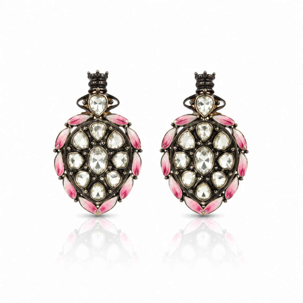 Antique Polki Leaf Stud Earrings