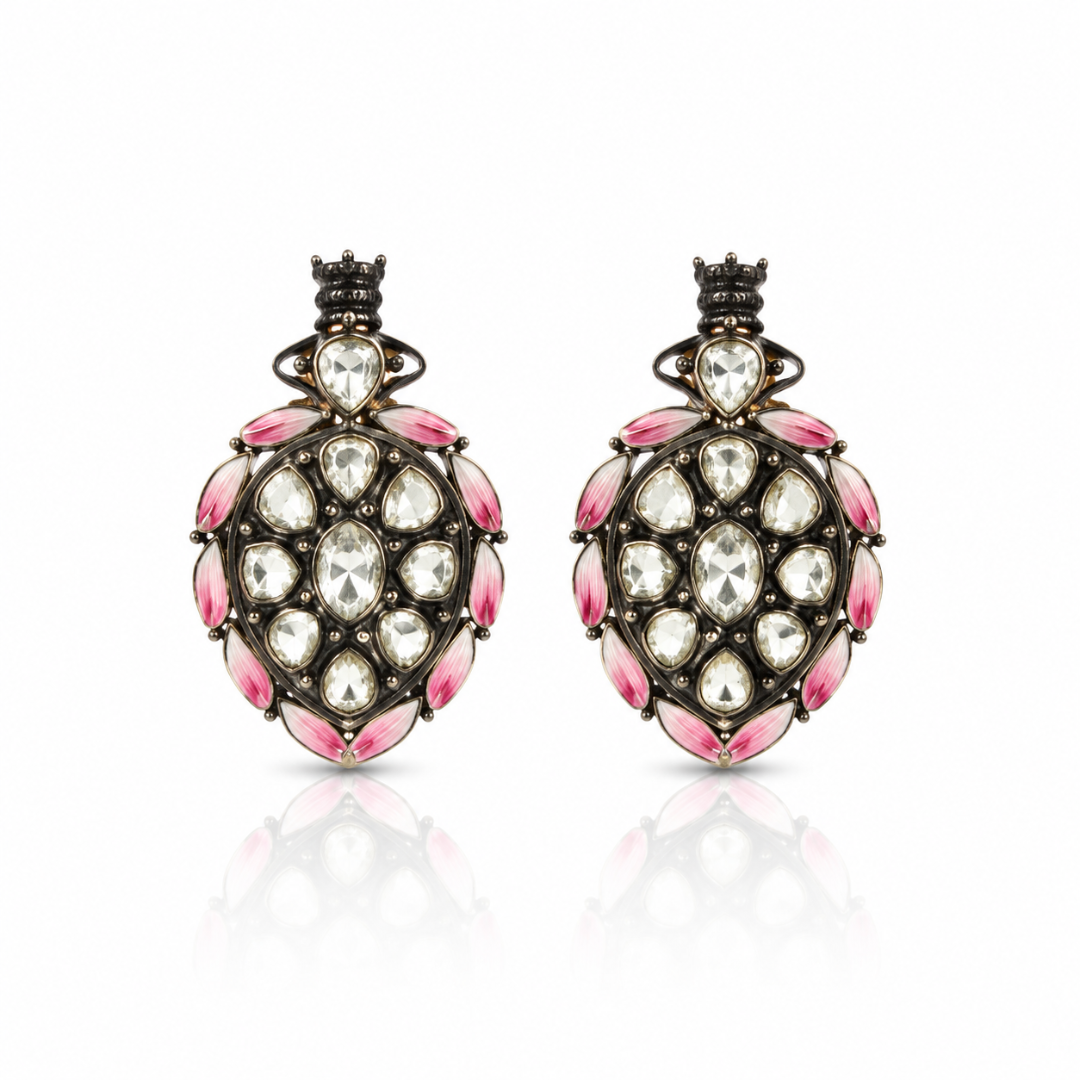 Antique Polki Leaf Stud Earrings