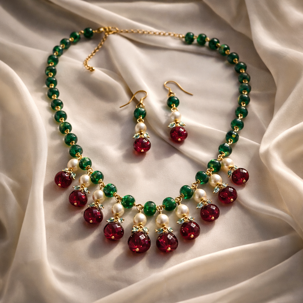 Fluorite & Ruby Royale Necklace Set