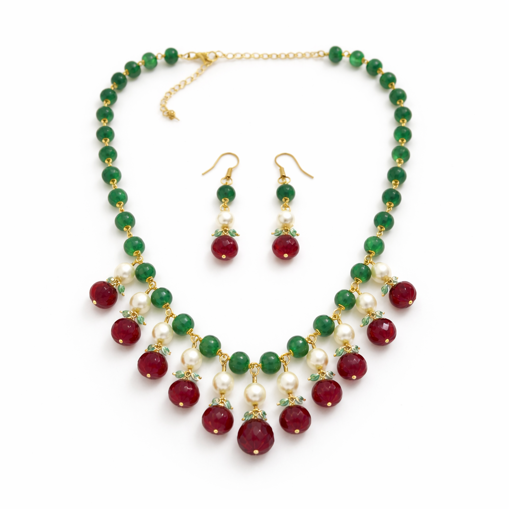 Fluorite & Ruby Royale Necklace Set