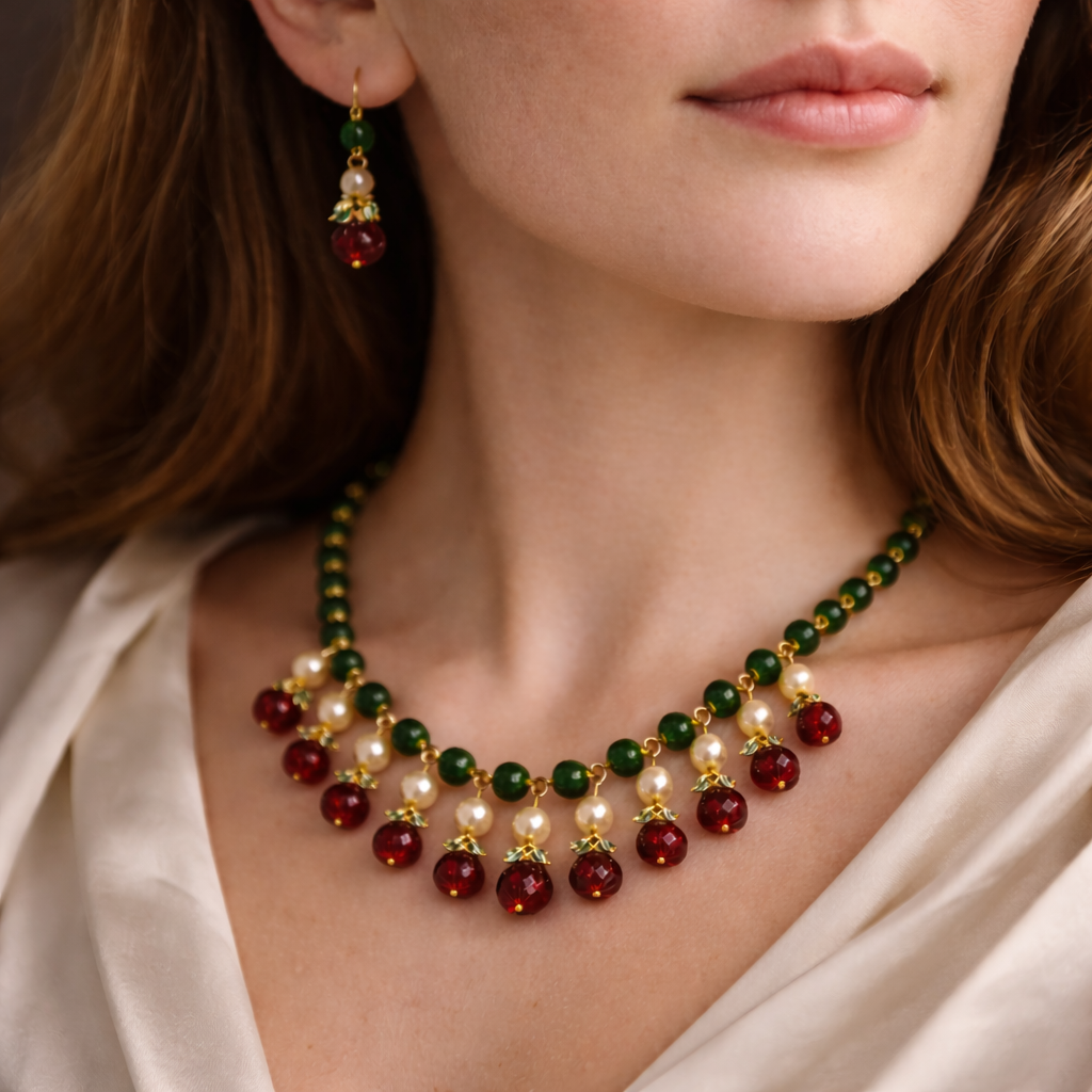 Fluorite & Ruby Royale Necklace Set