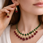 Fluorite & Ruby Royale Necklace Set