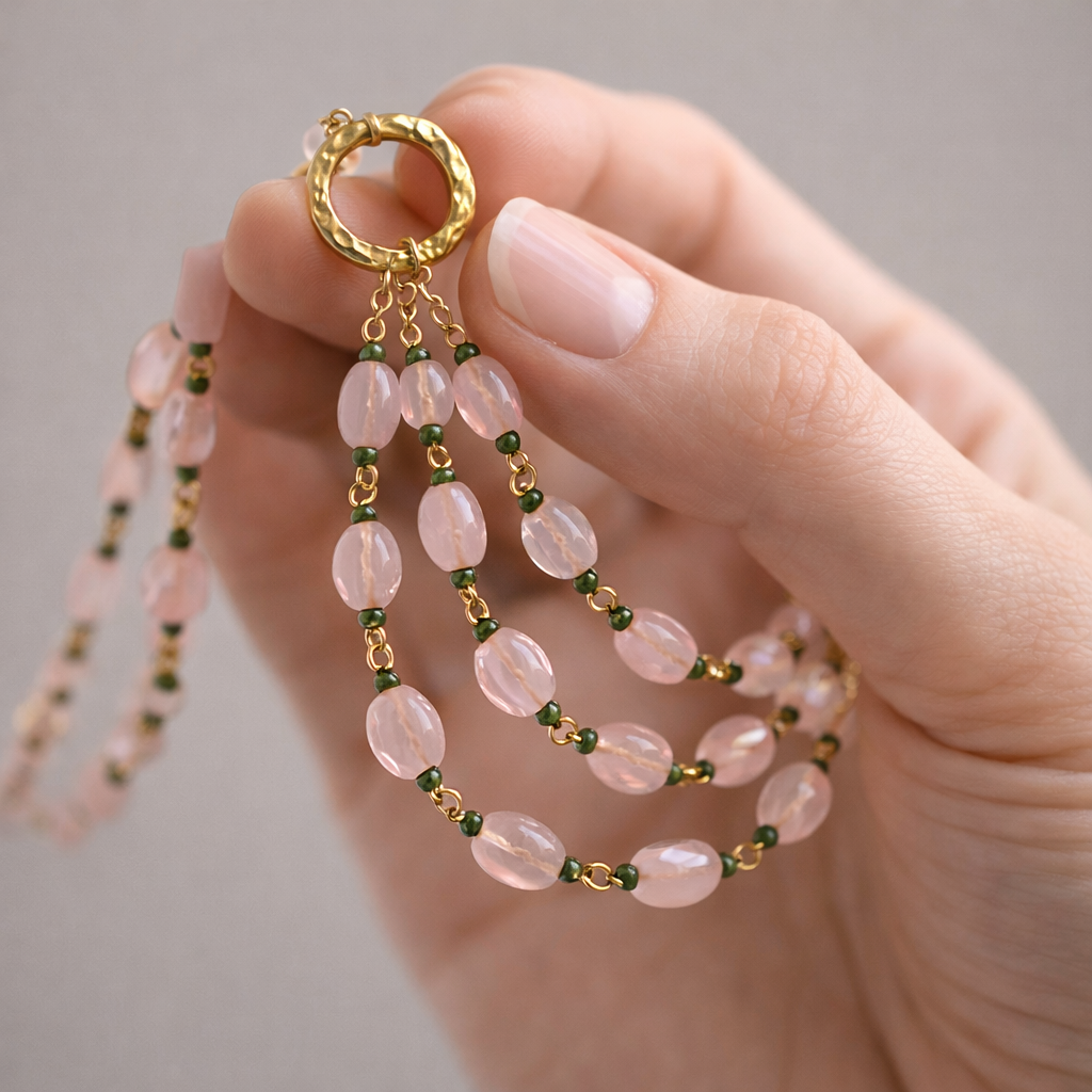 Blush Harmony Rose Quartz Necklace