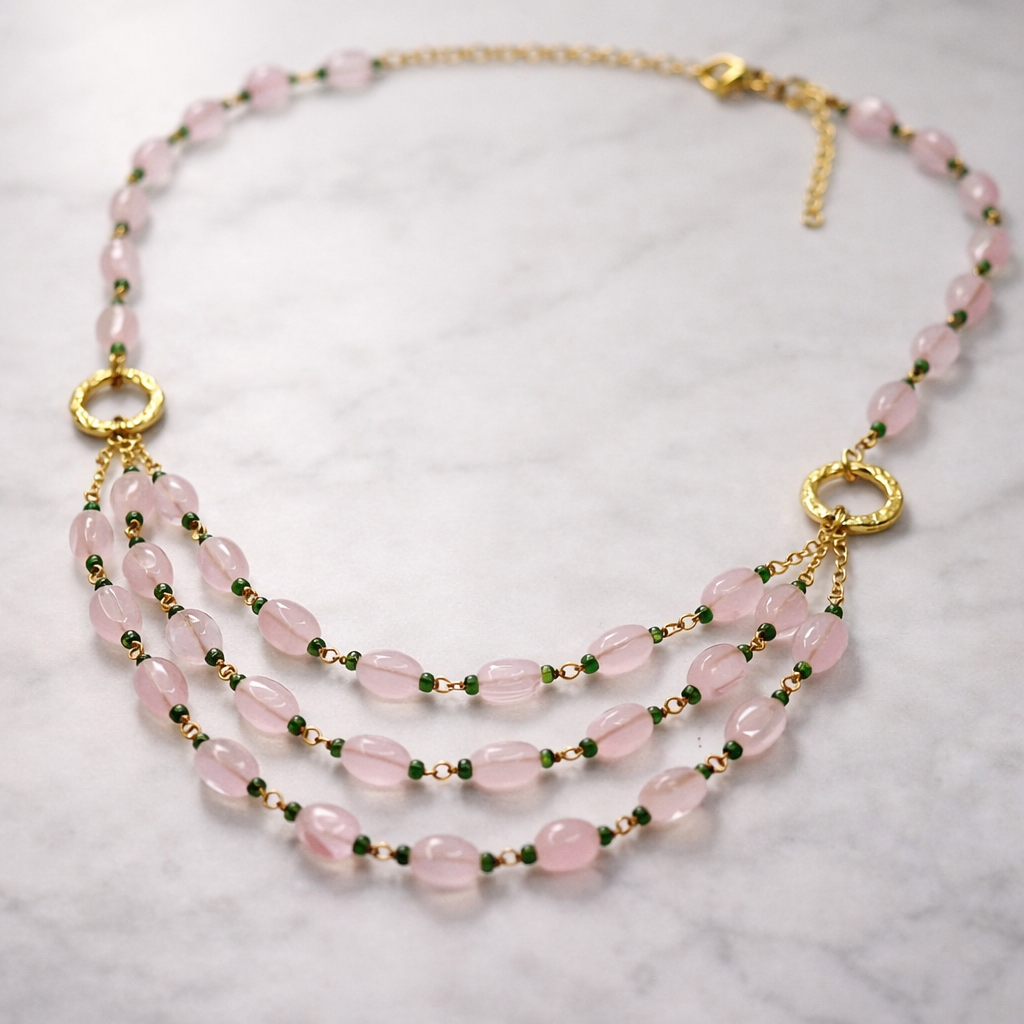 Blush Harmony Rose Quartz Necklace
