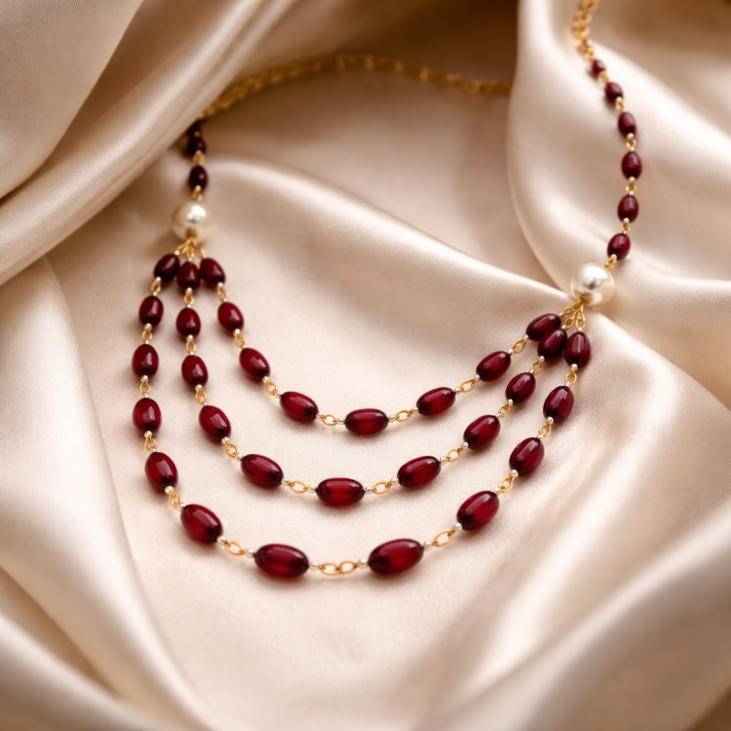 Crimson Grace Glass-Fill Ruby Necklace
