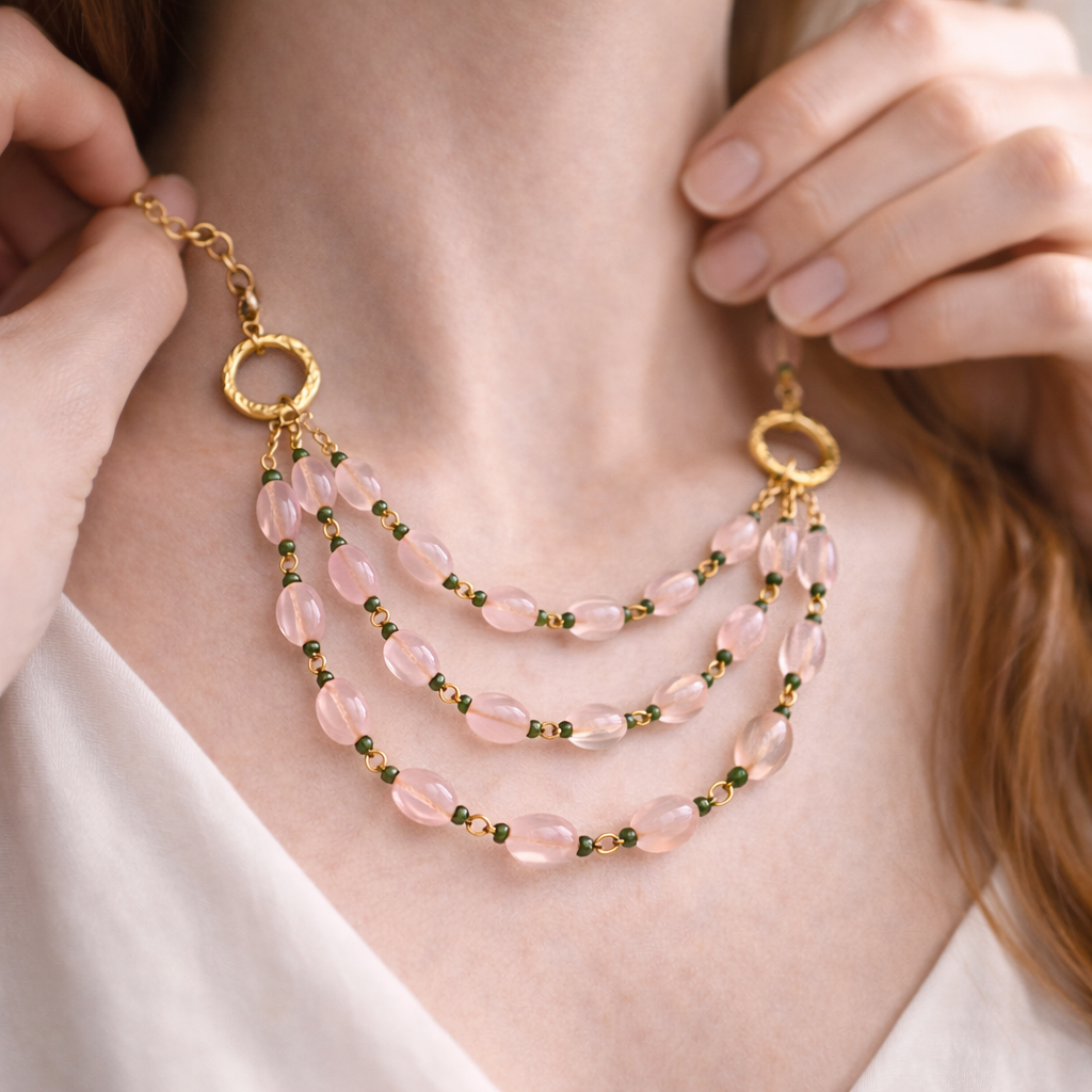 Blush Harmony Rose Quartz Necklace
