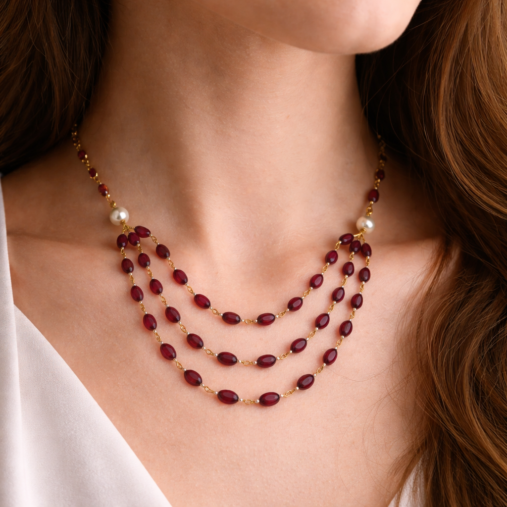 Crimson Grace Glass-Fill Ruby Necklace