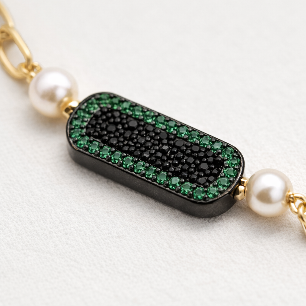 Emerald Noir Statement Bracelet