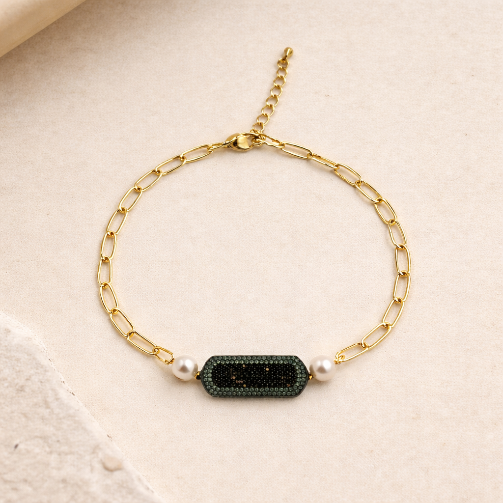 Emerald Noir Statement Bracelet
