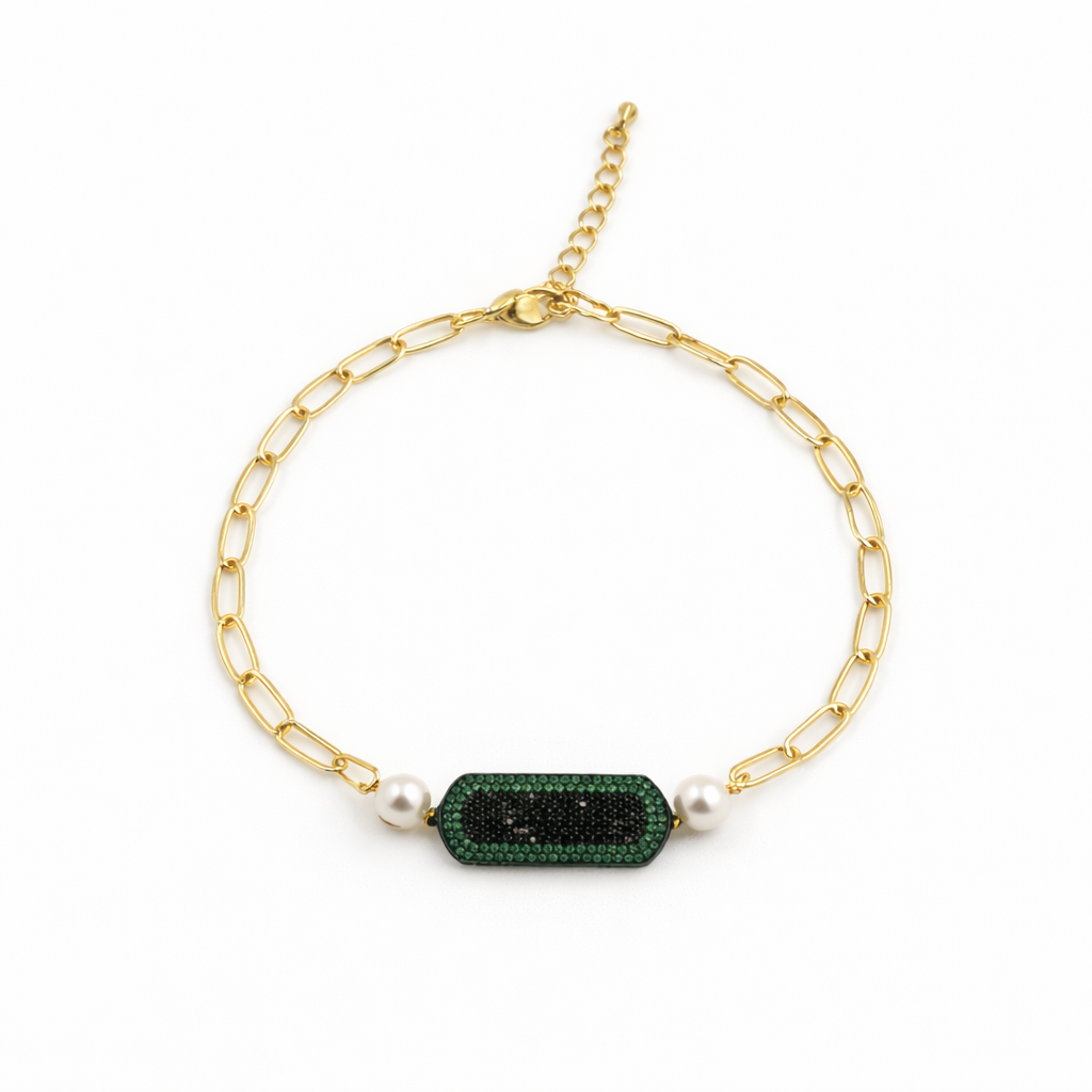 Emerald Noir Statement Bracelet