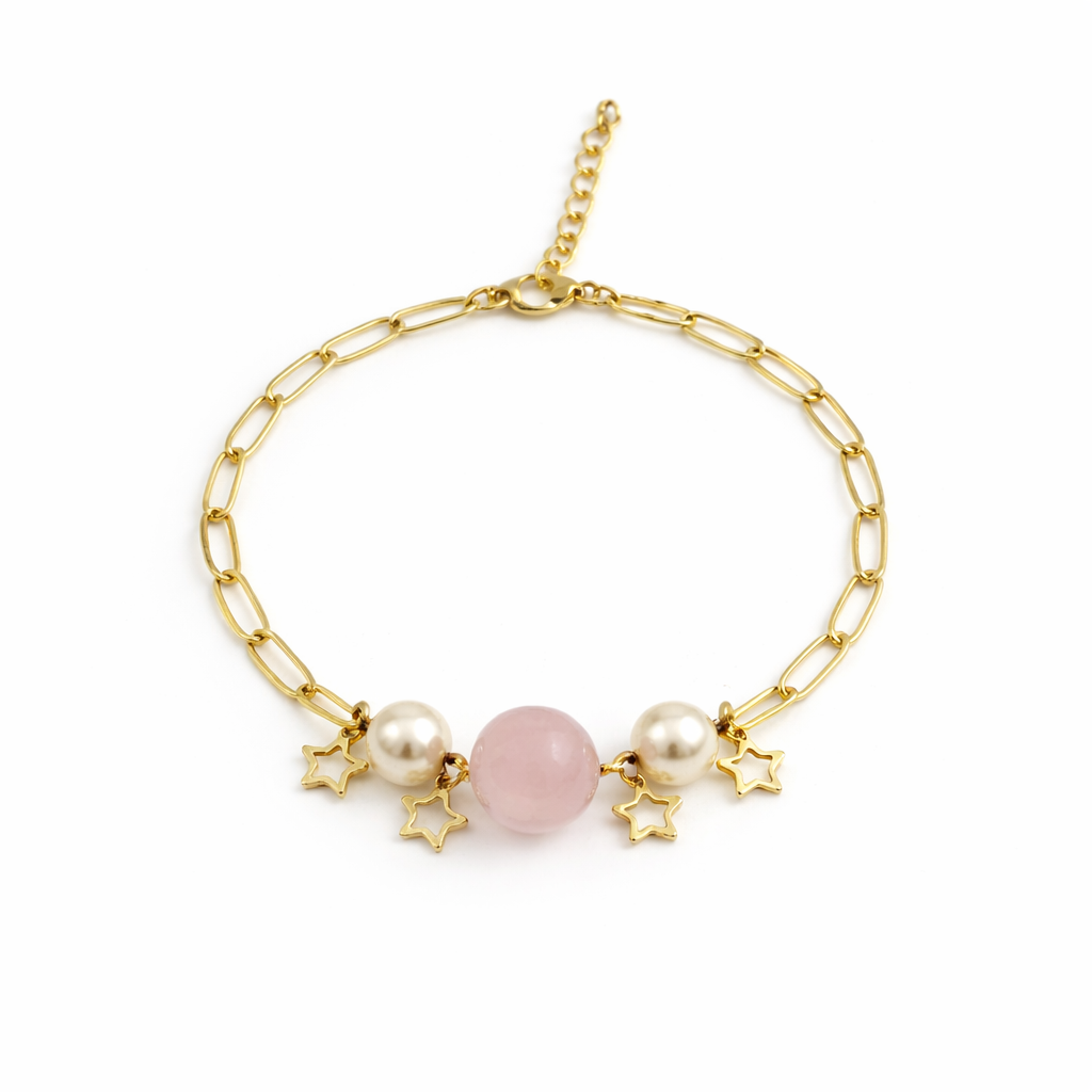 Blush Pink Coral Charm Bracelet