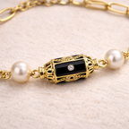 Midnight Pearl Statement Bracelet