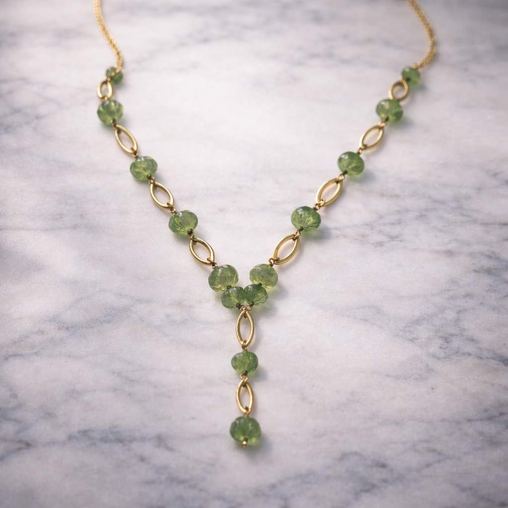 Soft Green Strawberry Necklace with an Elegant Drop Finish