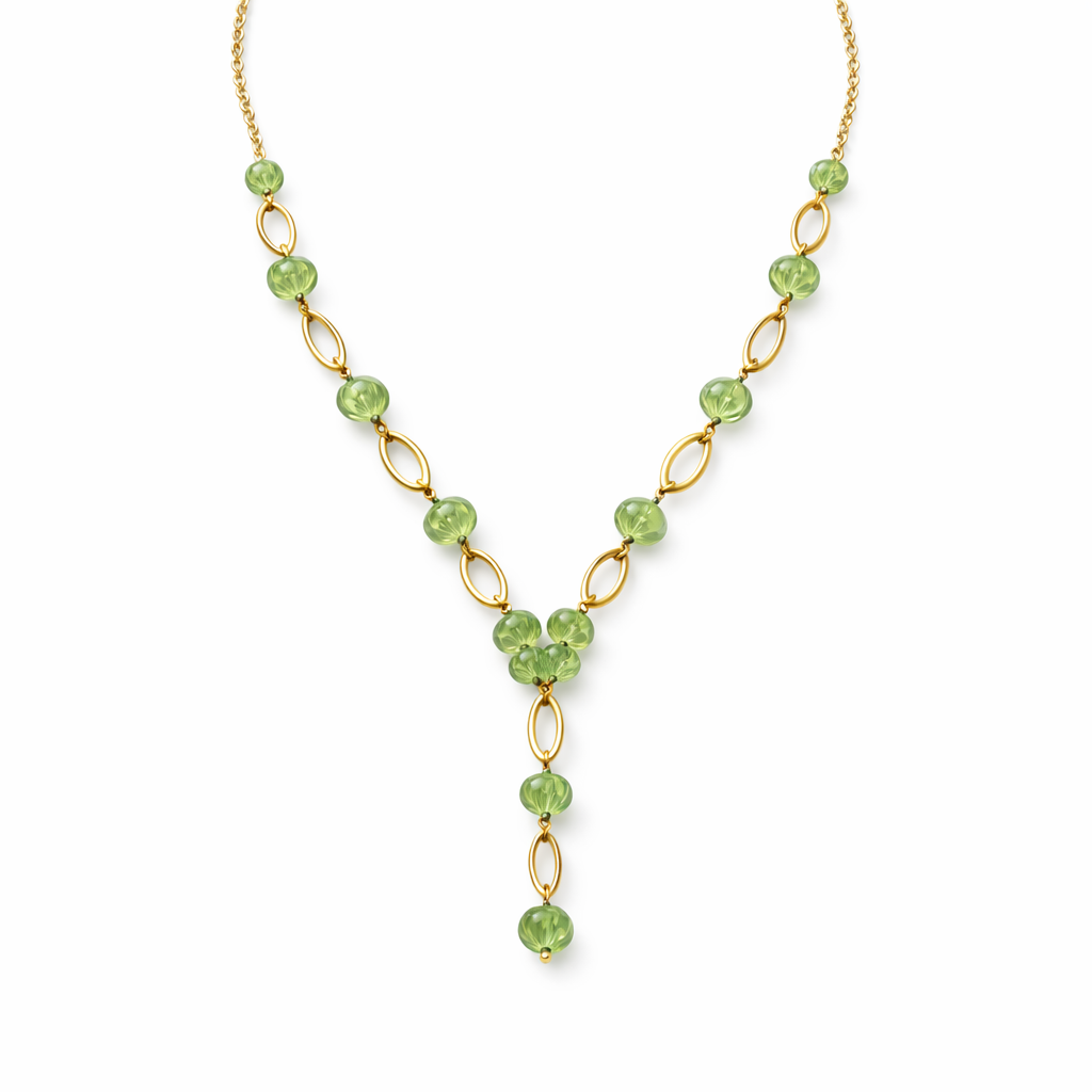 Soft Green Strawberry Necklace with an Elegant Drop Finish