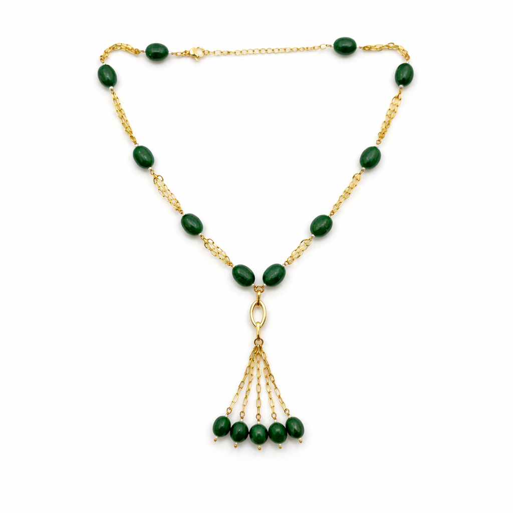 Onyx Tassel Drop Necklace