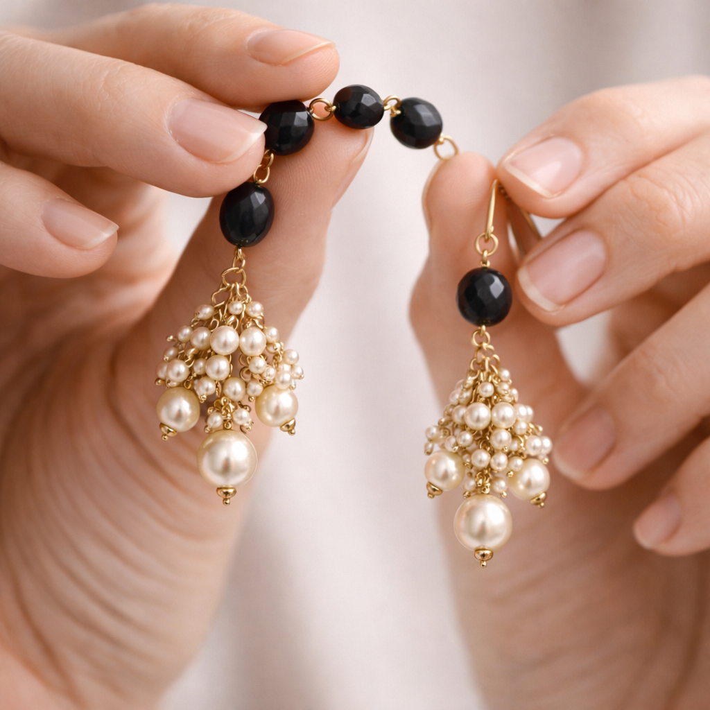 Dark Blue Strawberry Gemstone Necklace Set