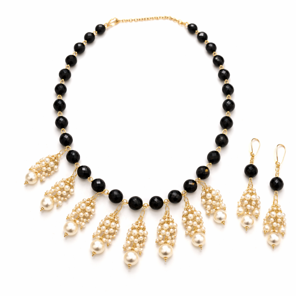 Dark Blue Strawberry Gemstone Necklace Set