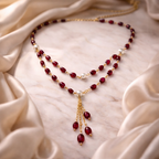 Ruby Cascade Pearl Drop Necklace