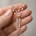 Blush Cascade Rose Quartz Necklace