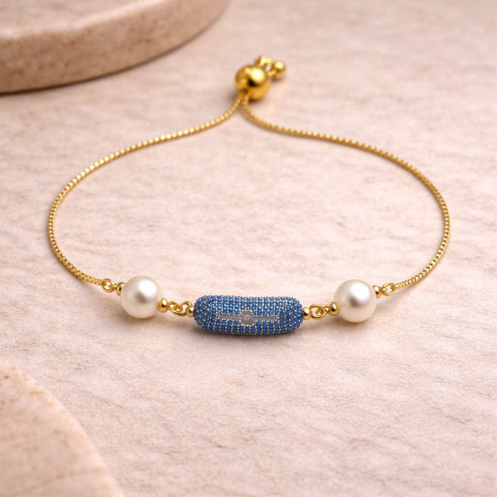 Azure Crystal Bar Bracelet