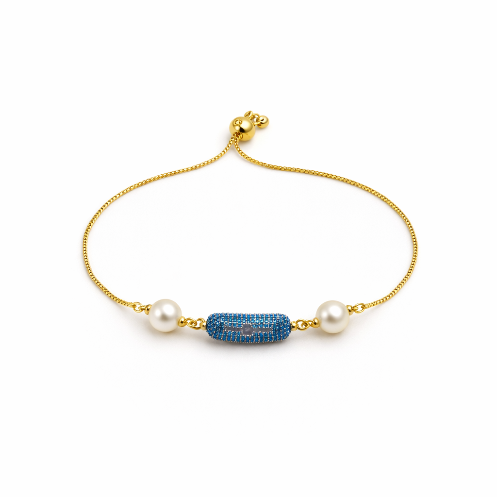 Azure Crystal Bar Bracelet