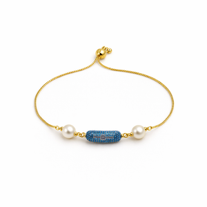 Azure Crystal Bar Bracelet