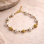 Royal Pearl & Gold Accent Bracelet